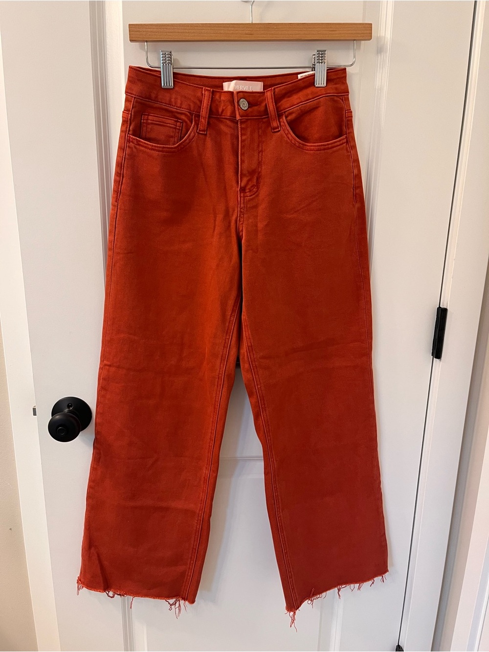 High-Rise Rust Wide-Leg Jeans - Women's